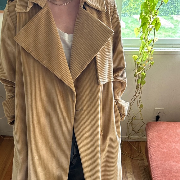 COS Beige Corduroy Trench Coat - Women’s Jackets & Coats - Picture 3 of 9
